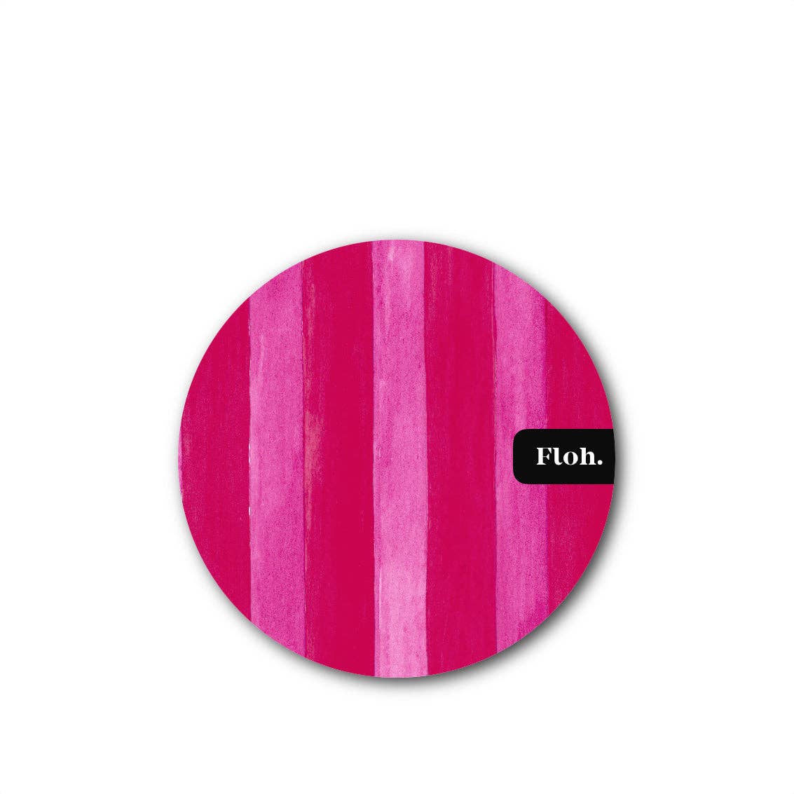 Raspberry & Cherry (Stripes) Round Coaster