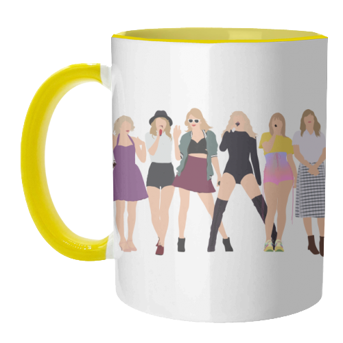 Mugs 'Eras' by Pink and Pip: Mug Colour Inner & Handle 11oz - Pink