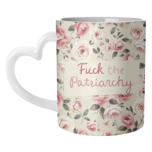 Mugs 'Fuck the Patriarchy vintage style: Mug Colour Inner & Handle 11oz - Pink