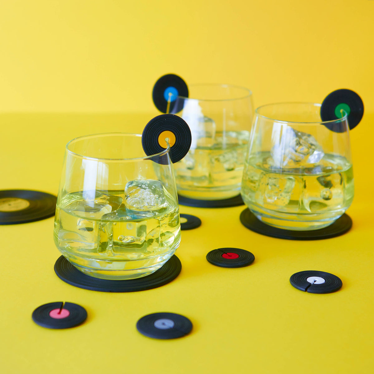 Balvi Vinyl Coasters | Greatest Hits Vinyl Coasters Set of 4