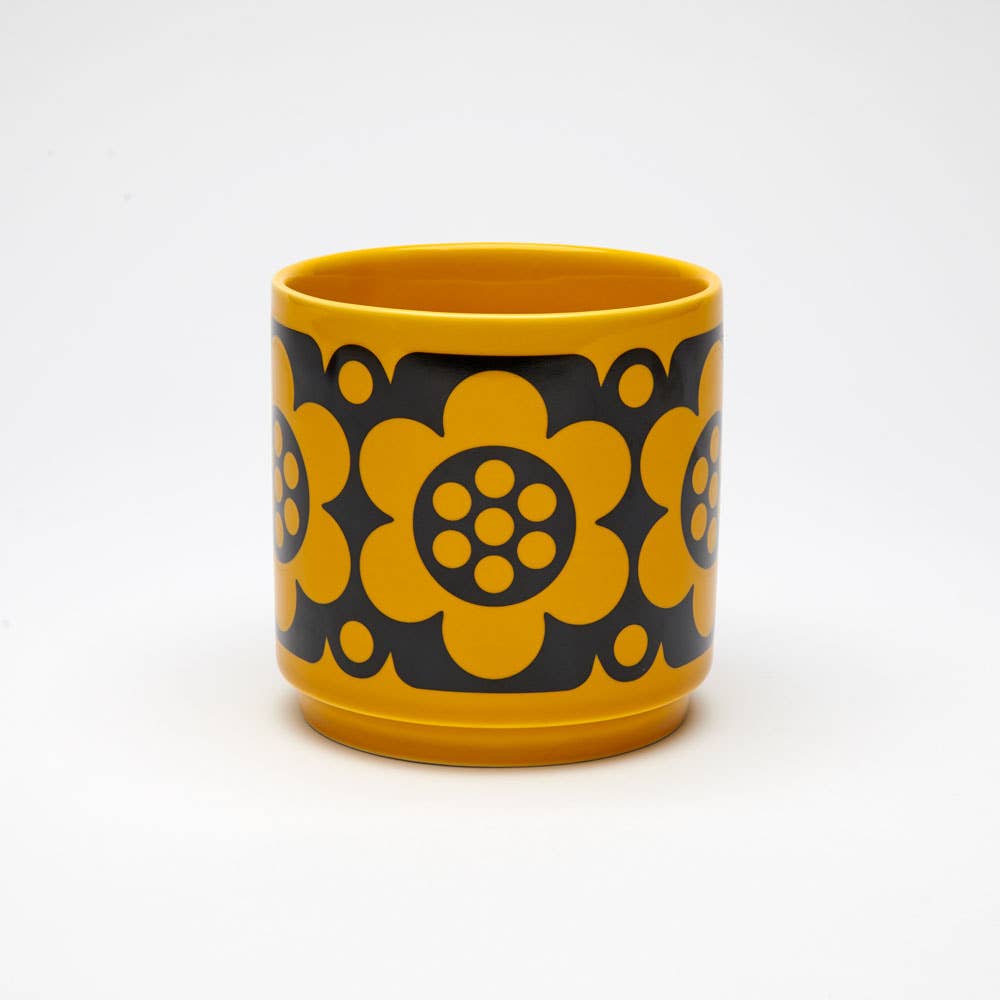 Magpie x Hornsea Small Planty - Plant Pot Geo Flower Yellow
