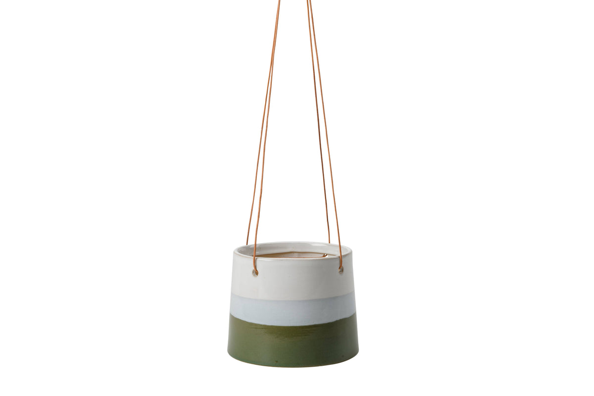 Collectors Hanging Pot Blue and Green 12.5cm