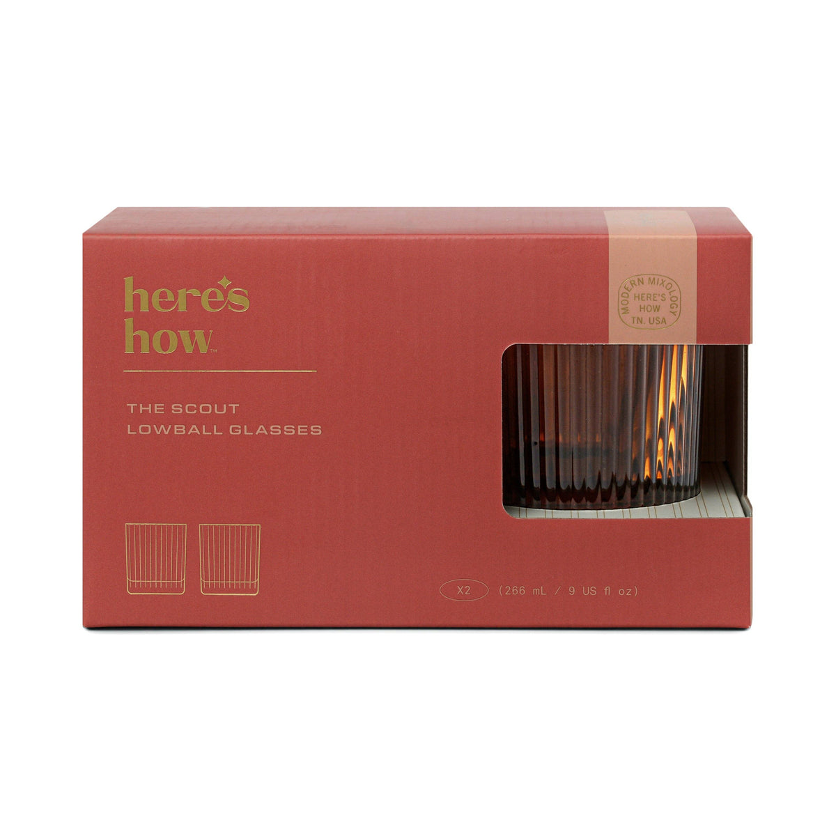 Here&#39;s How The Scout Lowball Glass - Set of 2 Amber