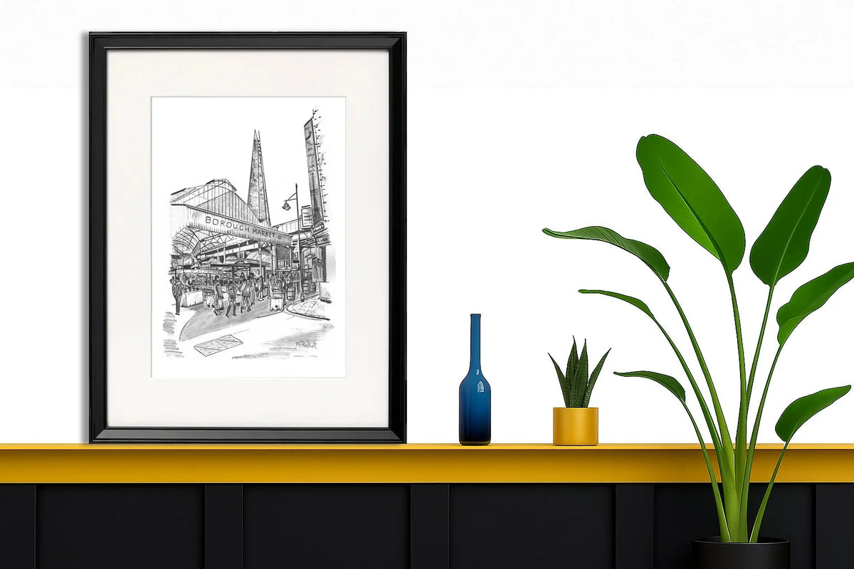 Borough Market Pencil Drawing | Fine Art Prints