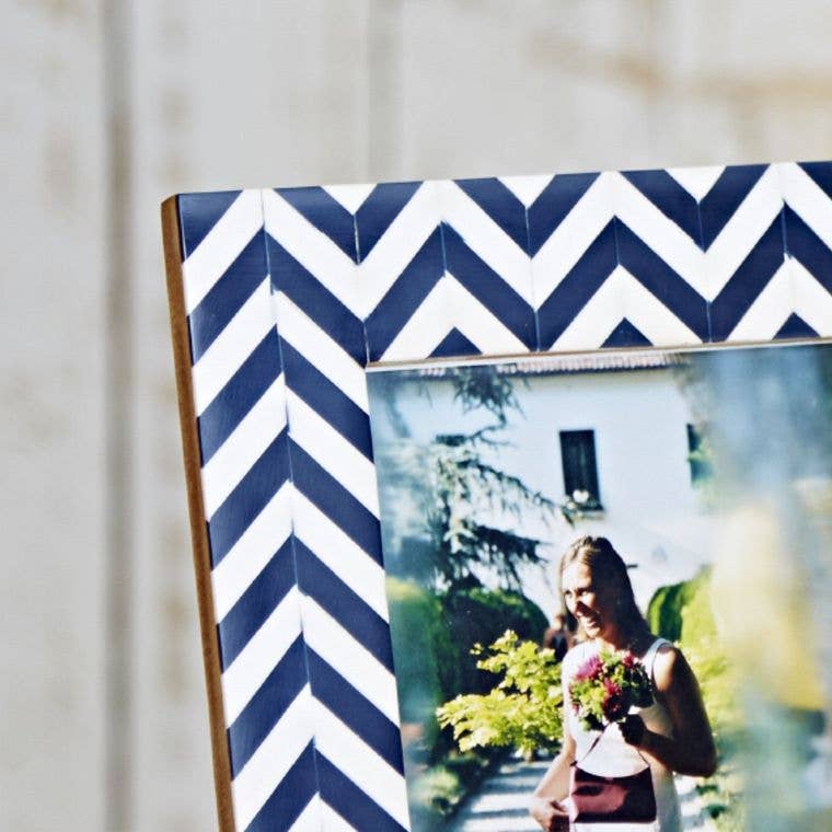 Handmade Chevron Patterned Photo Frame