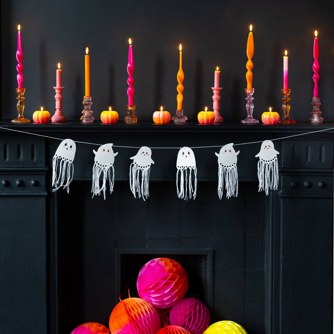 Yellow &amp; Orange Halloween Pumpkin Candle | Halloween Décor |