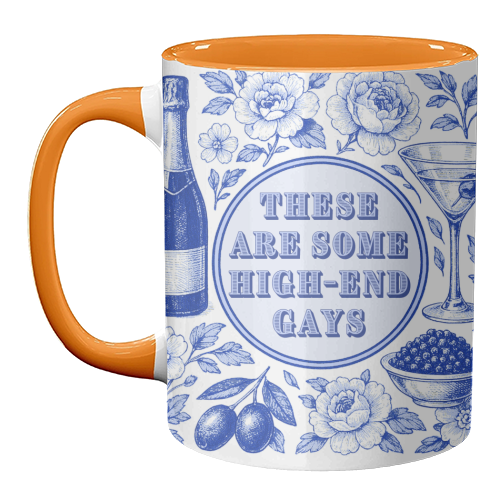 Mugs 'High-end Gays' by Lilly Rose: Mug Colour Inner & Handle 11oz - Blue