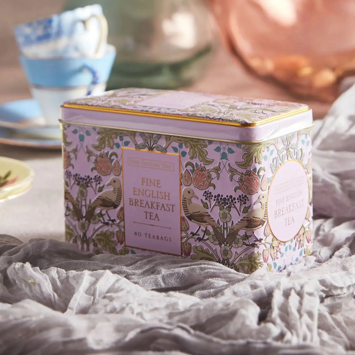 Song Thrush 40 Teabag Tin - English Breakfast - Pink