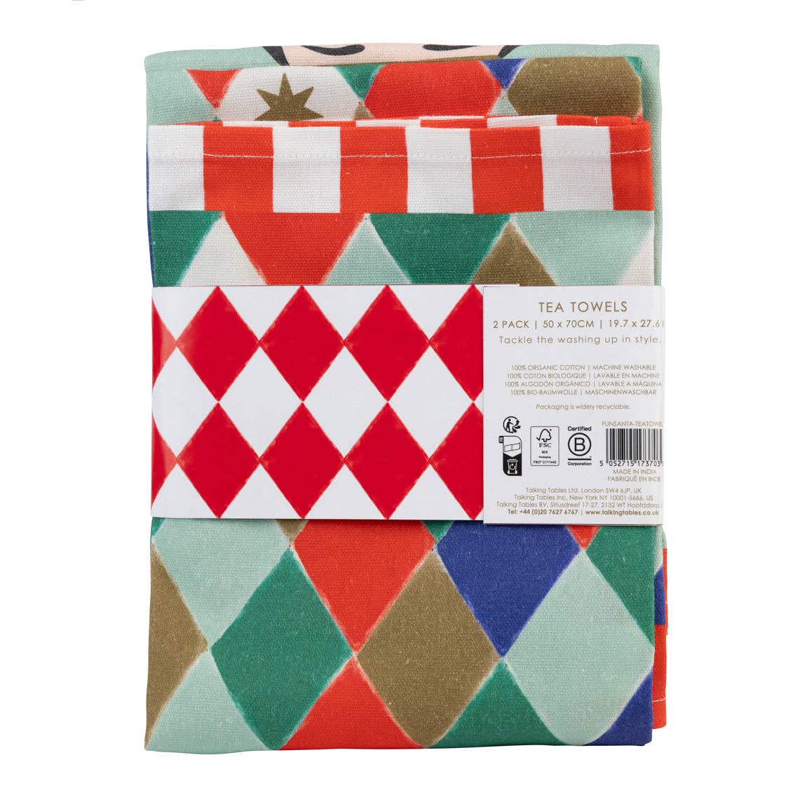 Nutcracker Harlequin Christmas Tea Towel | Kitchenware |