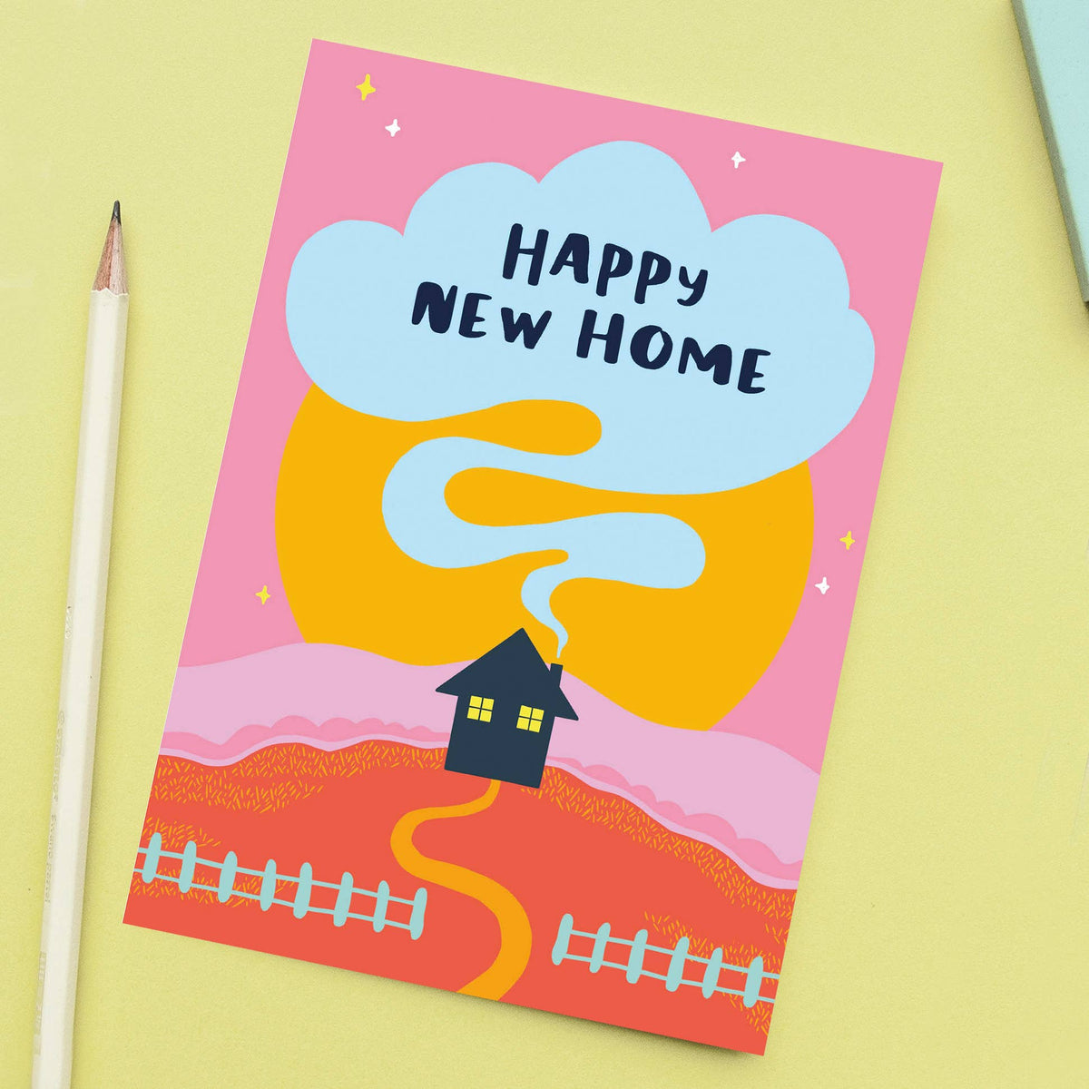 New Home Greeting Card - Illustrated Design