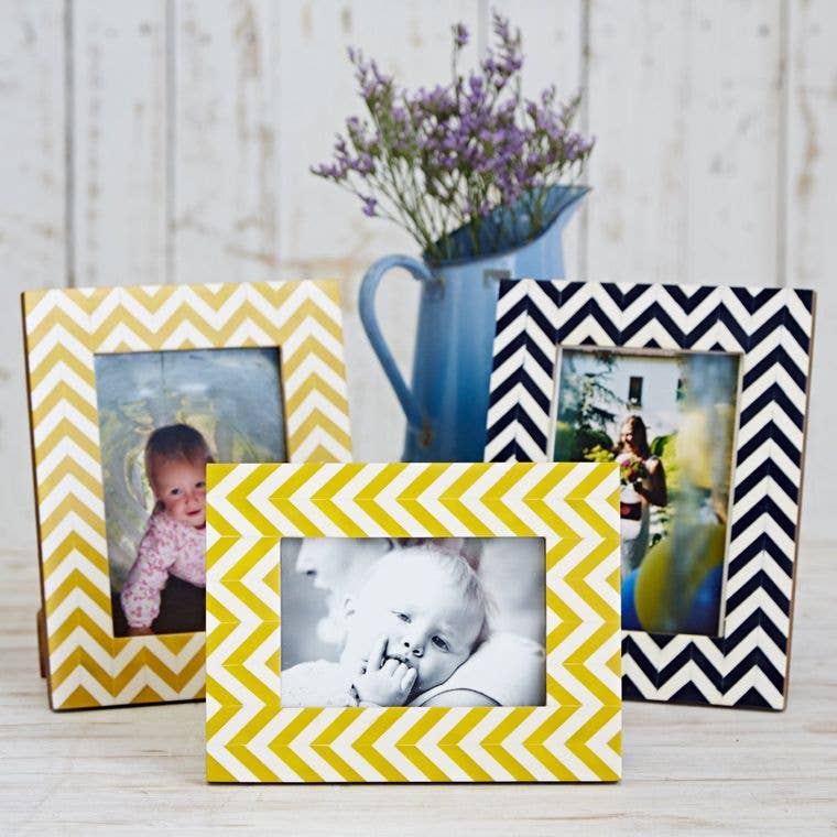 Handmade Chevron Patterned Photo Frame