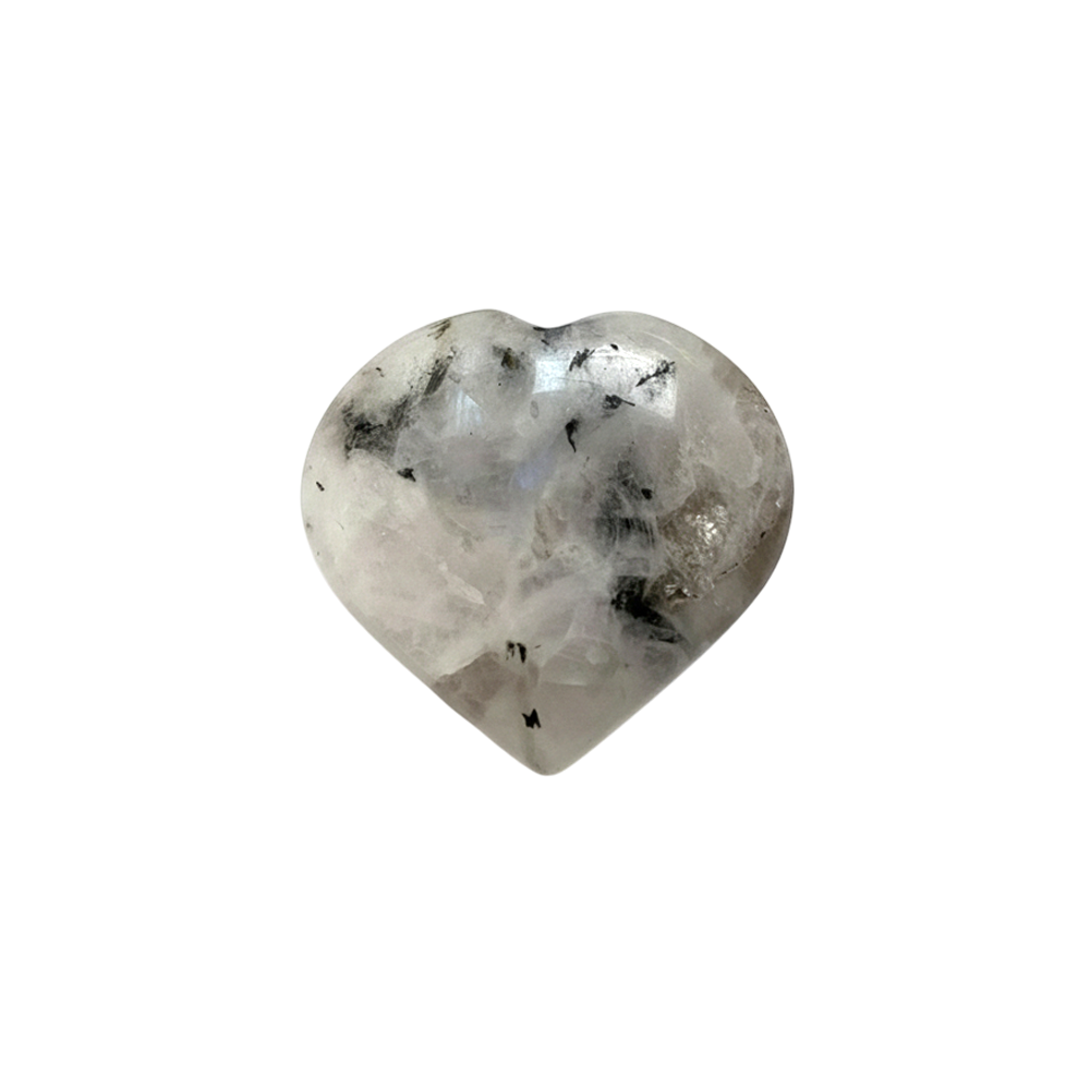 Small Crystal Heart, 3cm: Rainbow Moonstone