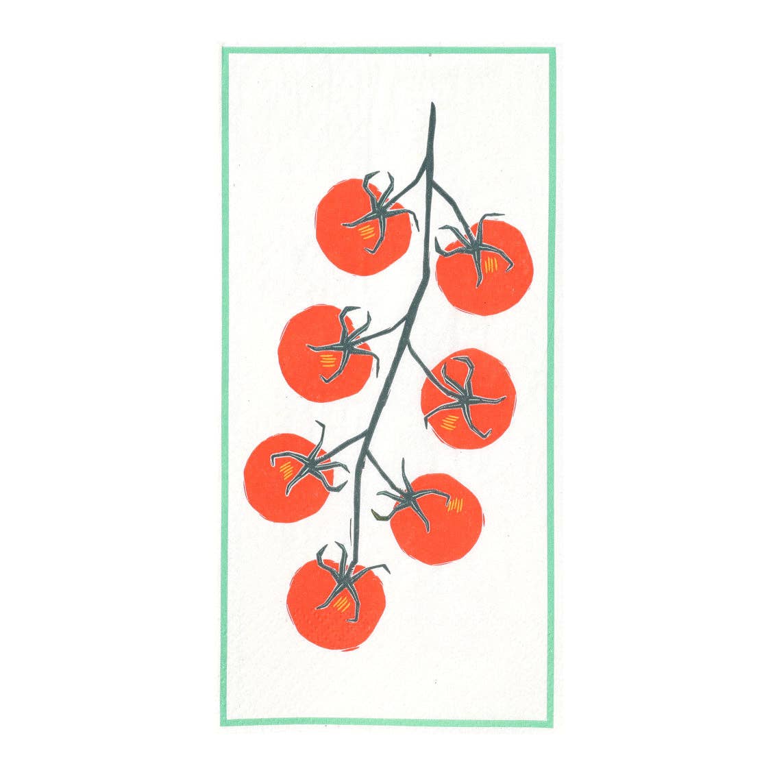 Tomato Long Lunch Paper Napkins - 8 Pack Display | Summer Dinner Napkins |
