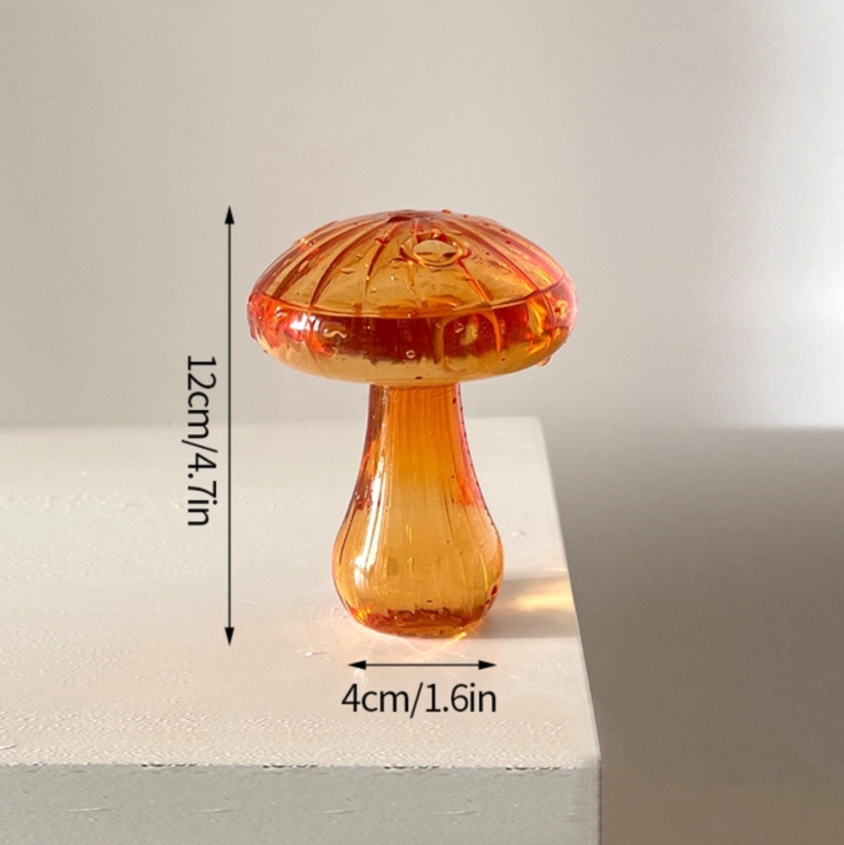 Mini Glass Mushroom Bud Vase: Red