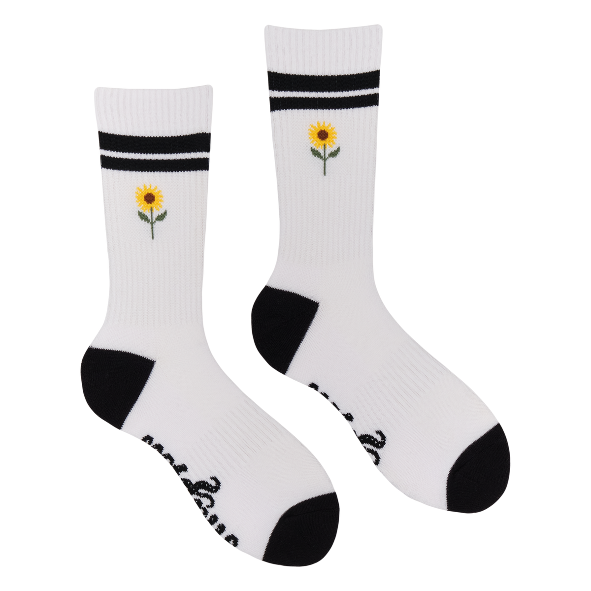 Sunflowers Athletic Socks: WHITE / ONE SIZE (UK 5-11 / EU 38-45 / US 7-12)
