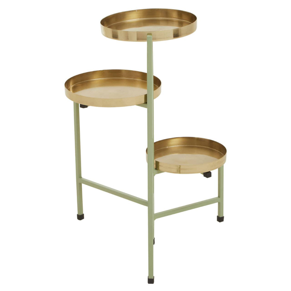 Sabria Green and Gold Three Teir Plant Stand