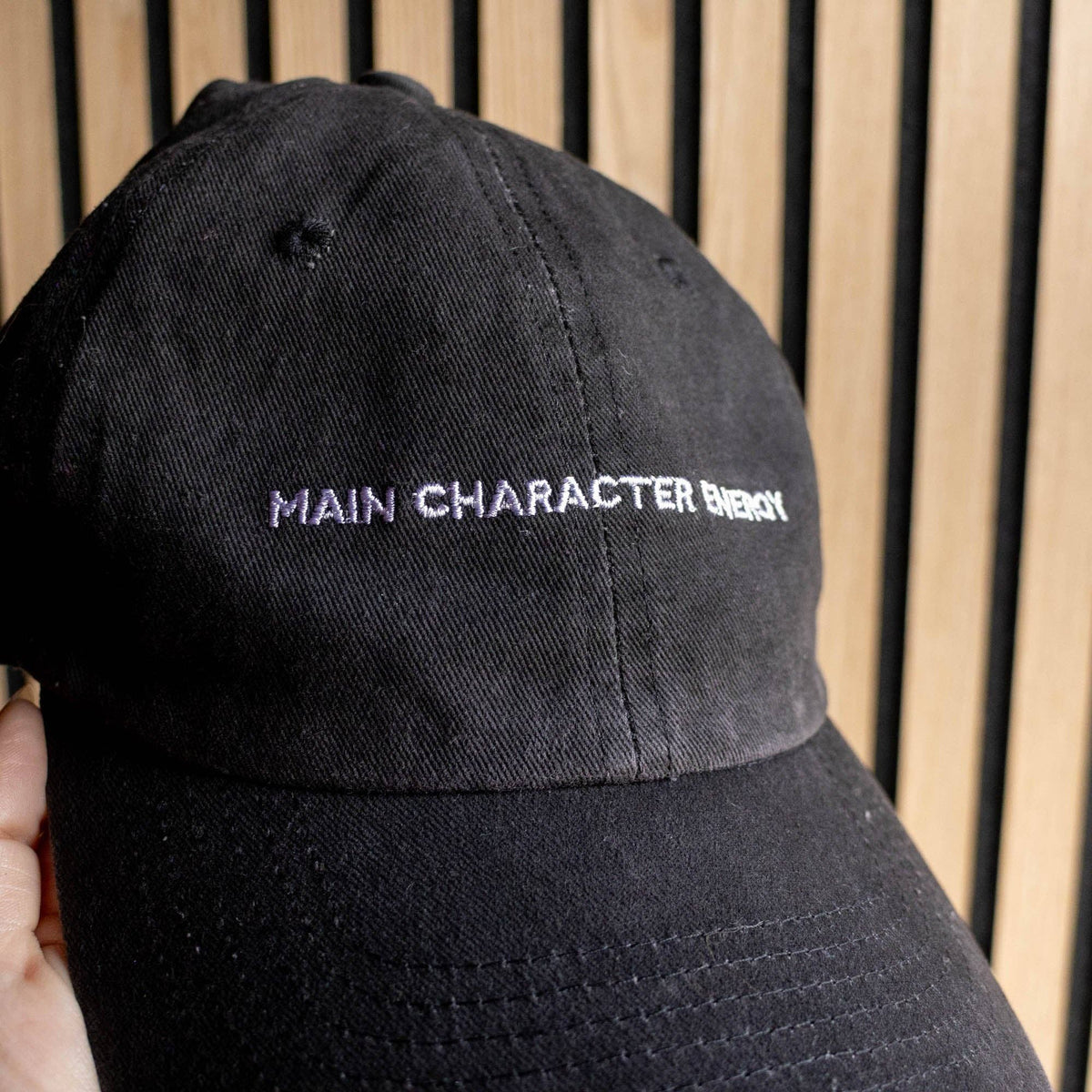 Main Character Energy Black Cap Hat