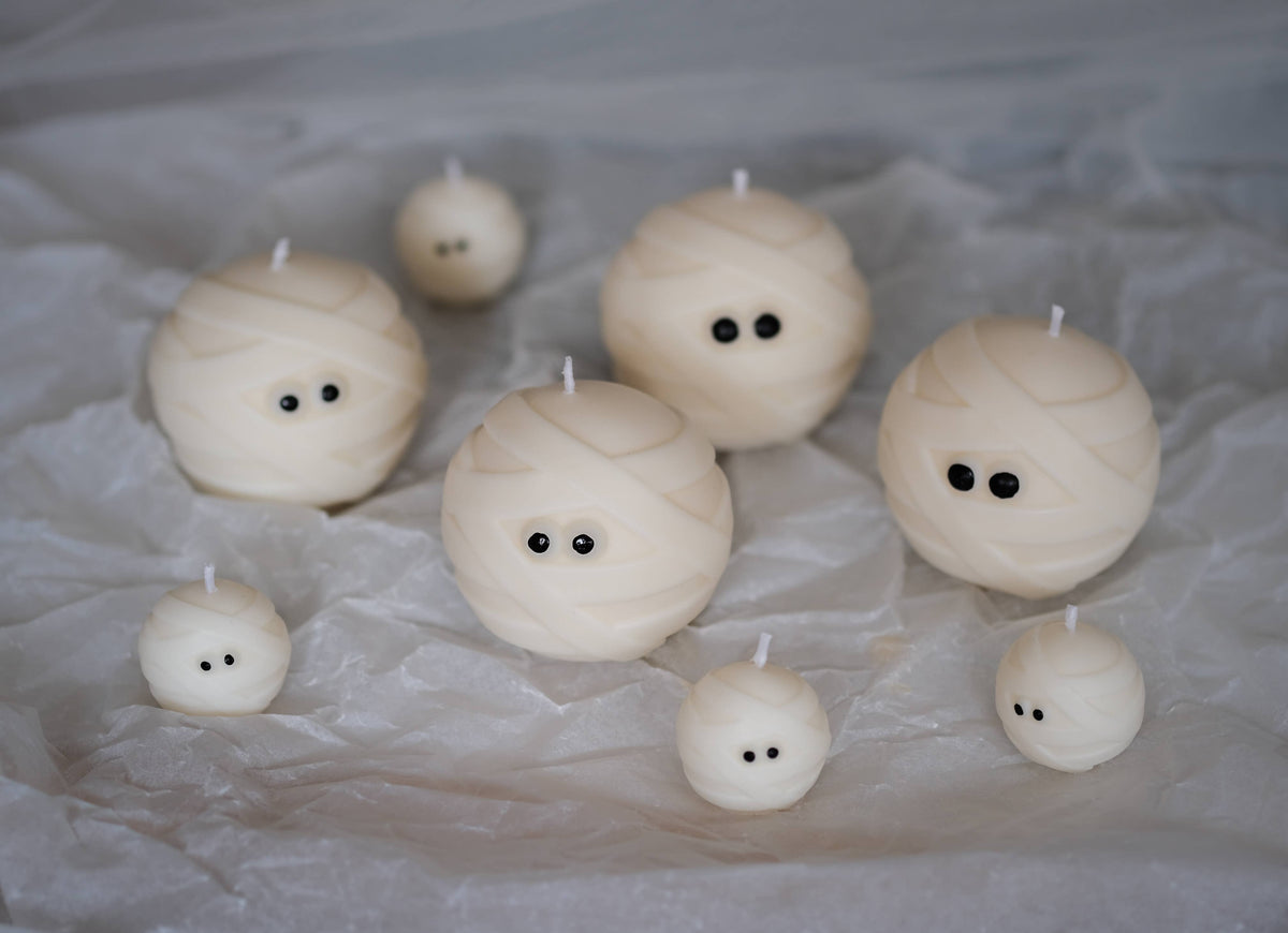 Mummy Ghost Candle Duo | Halloween Candles | Mummy Candles
