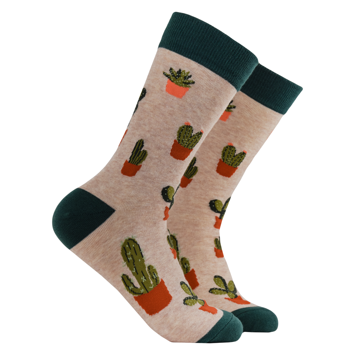 Cactus Socks - Cactoes: OATMEAL / S (UK 4-8 / EU 37-42 / US 6-10)