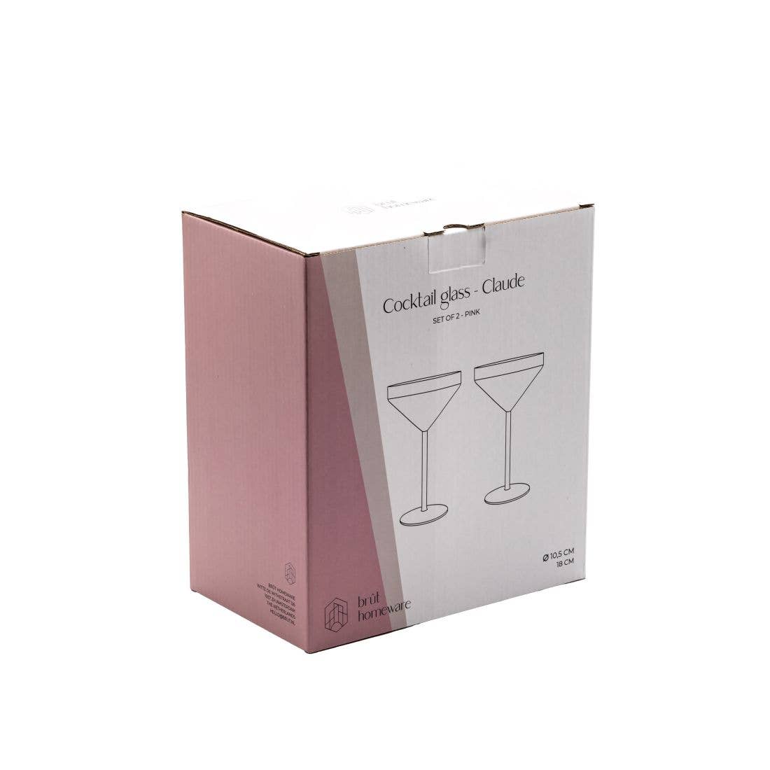 Cocktail Glass Claude | set of 2 | pink | Martini glasses: Glass