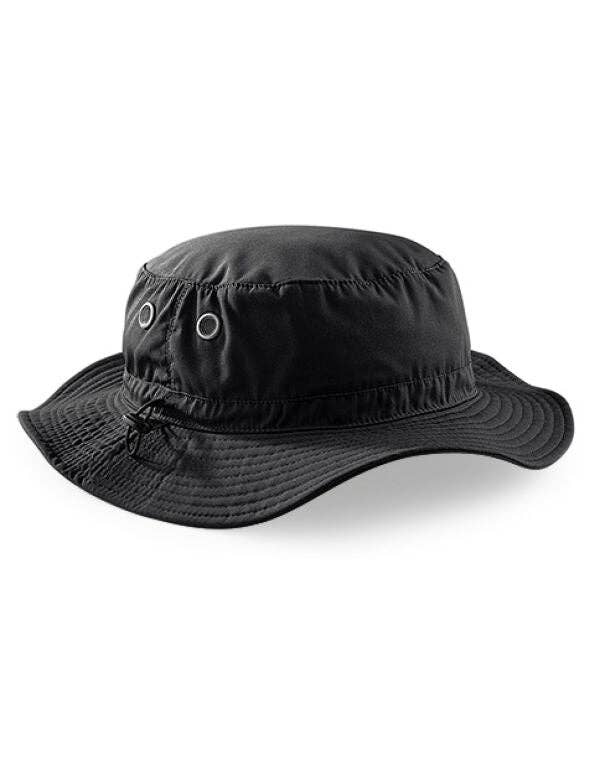 Beechfield Cargo Bucket Hat | Unisex | UPF 50+ | Cord Adjustment | 5 Colours | One Size: Black / One Size