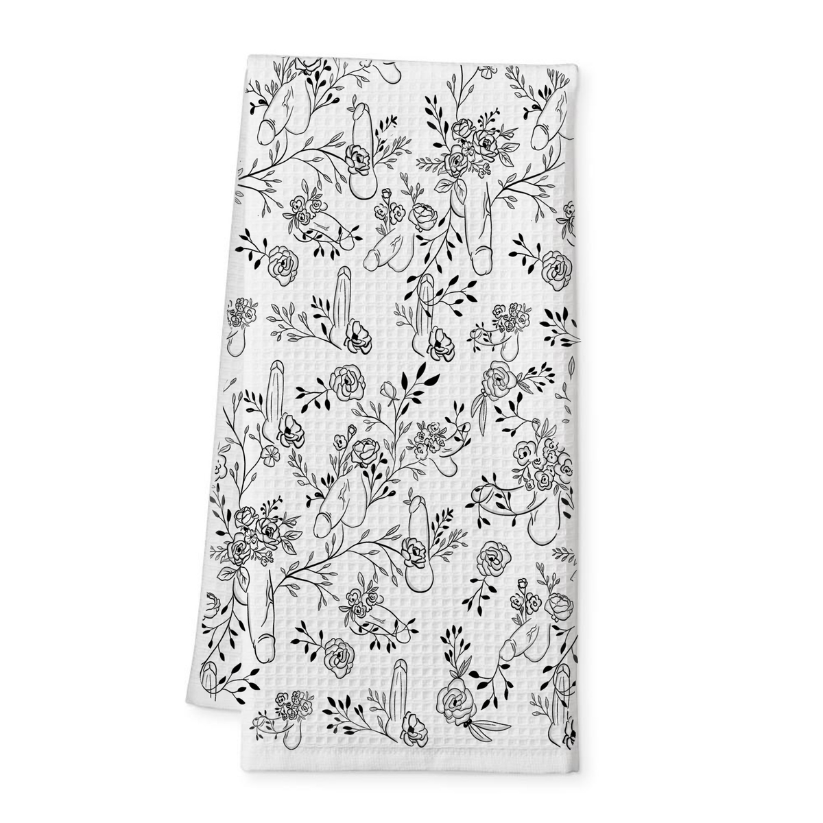 Penis Blooms Tea Towel