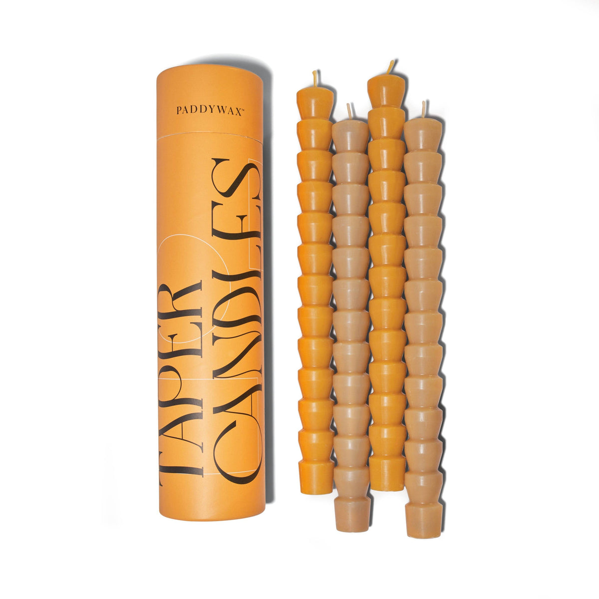 Paddywax Taper Candle Set - Orange & Peach (Pack Of 4)
