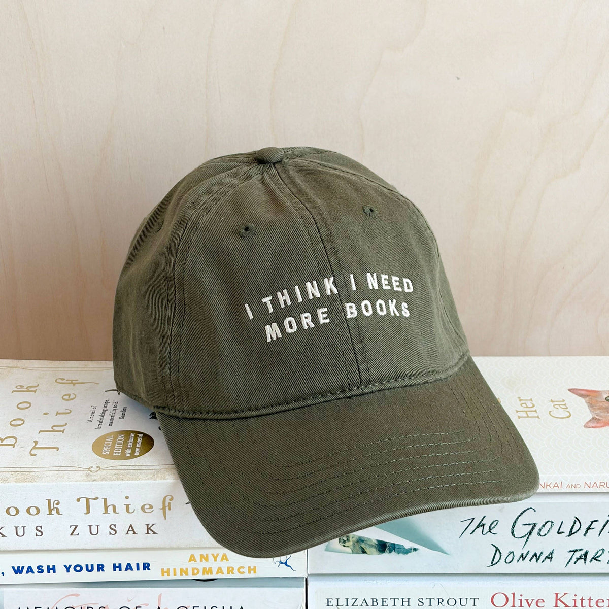 I Think I Need More Books - Cotton Baseball Cap - Olive