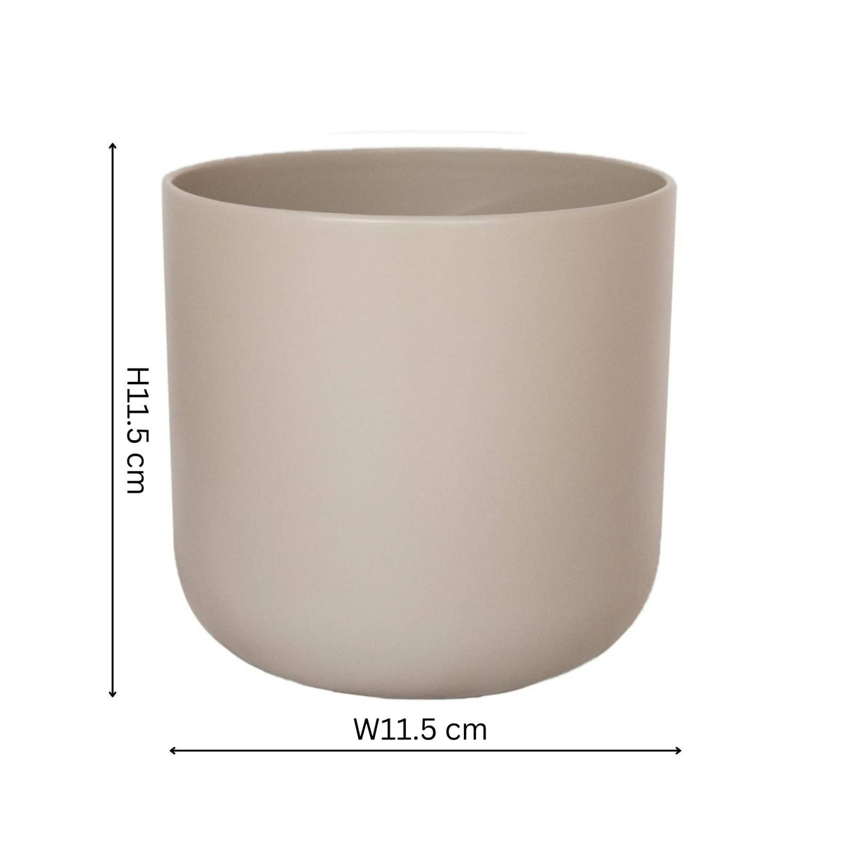 Lisbon Ceramic Indoor Planter H11.5cm D11.5cm: Light Grey
