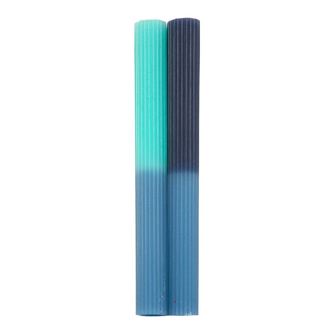 Blue & Green Marble 2 Tone Ombre Wax Dinner Candles | Summer Candles
