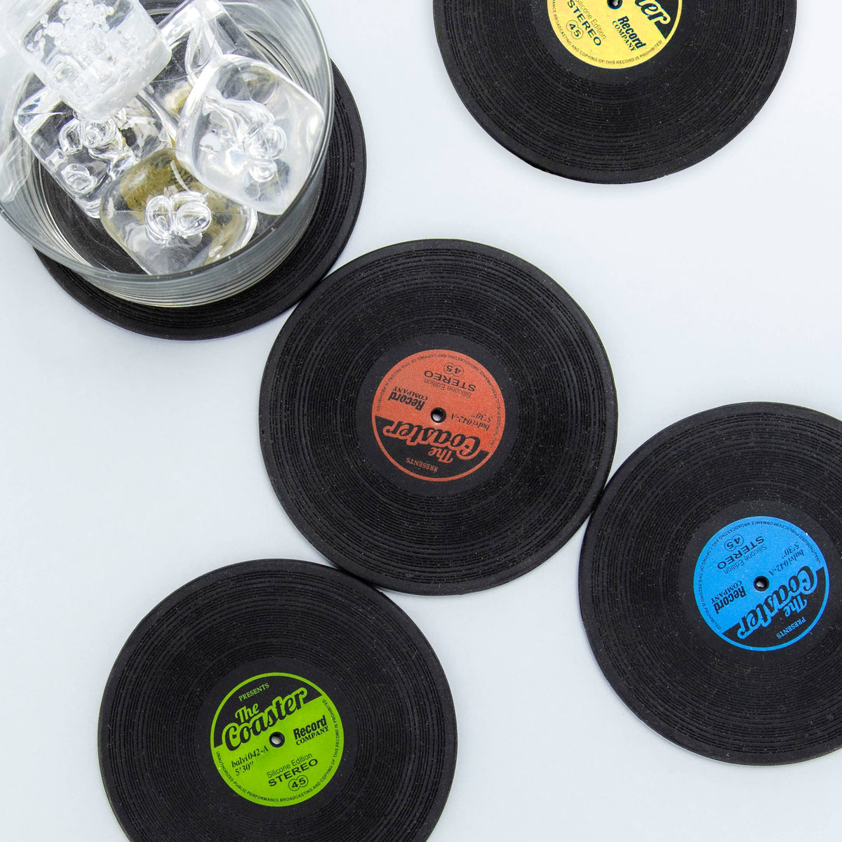 Balvi Vinyl Coasters | Greatest Hits Vinyl Coasters Set of 4