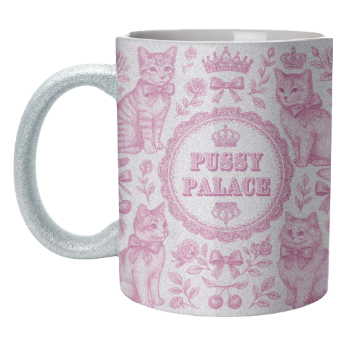 Mugs 'Pussy Palace' by Lilly Rose: Mug Colour Inner & Handle 11oz - Pink