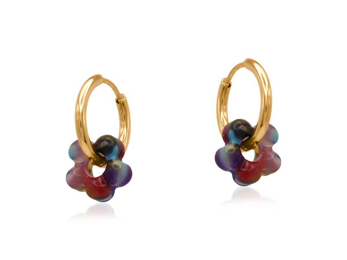 Sophia Petite Resin Huggies Red Earrings 3866