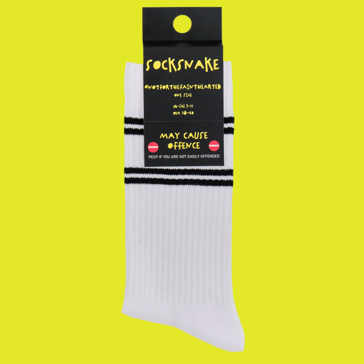 Sweary Sport Socks - Fuck Off: WHITE/BLACK / ONE SIZE (UK 5-11 / EU 38-45 / US 7-12)