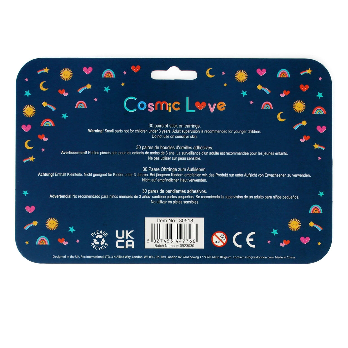 Stick On Earrings (30 Pairs) - Cosmic Love