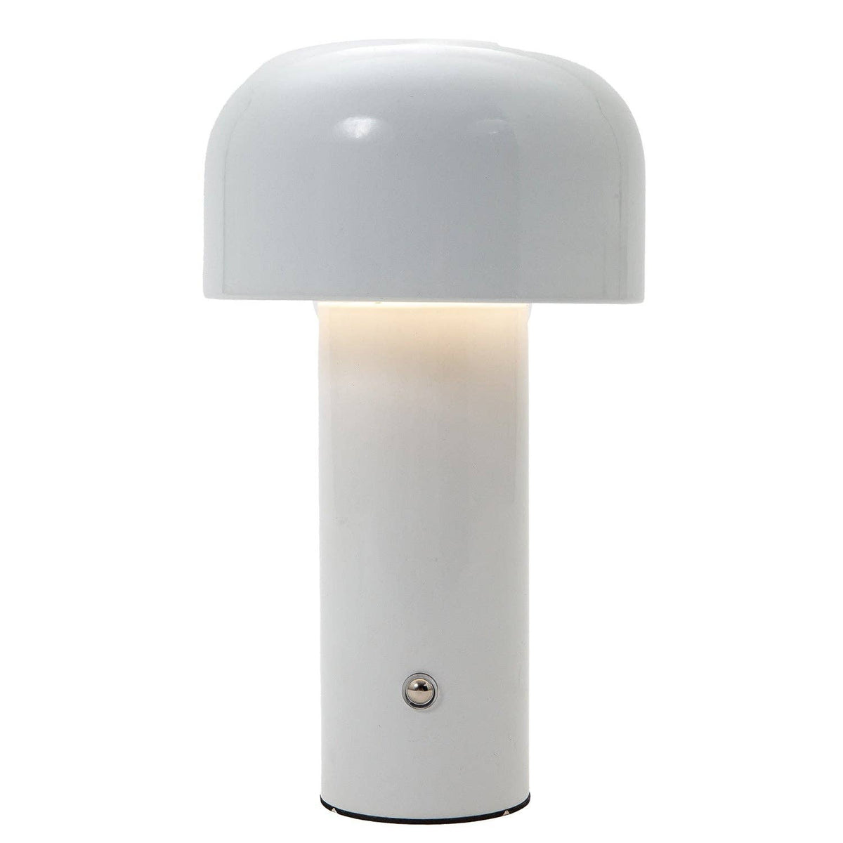 Gloss White Modern Mushroom Style Rechargeable LED Touch Dimmable Table Lamp