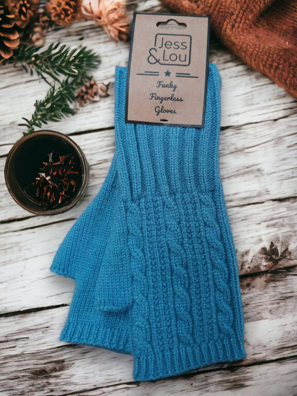 Cosy Fingerless Cable Knit Gloves – Warm & Stylish : Grey