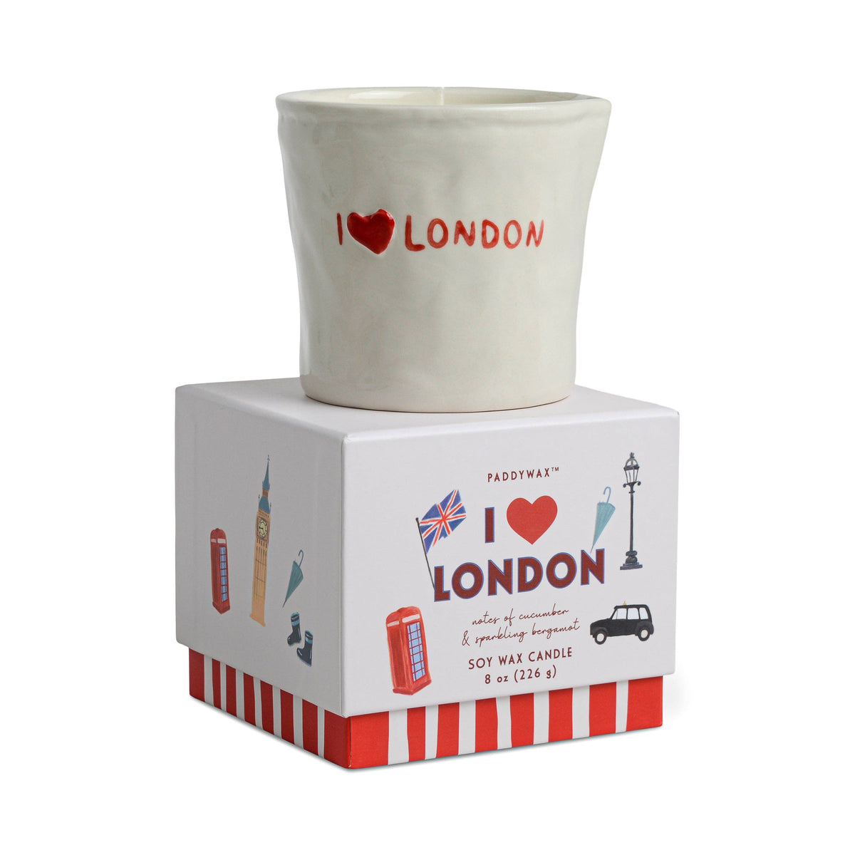 Paddywax Bistro 8oz/226g I Love London Ceramic Candle