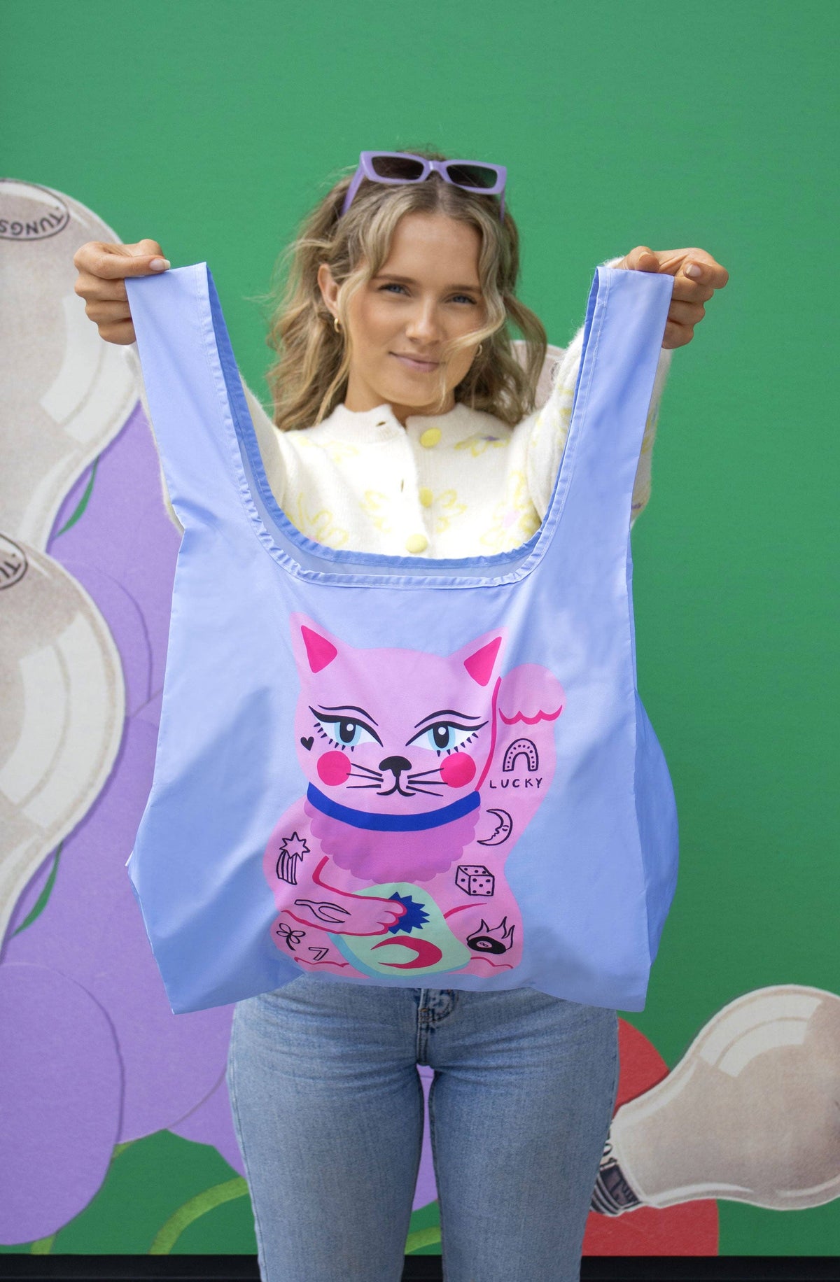 Amy Hastings | Lucky Cat Medium Reusable Bag