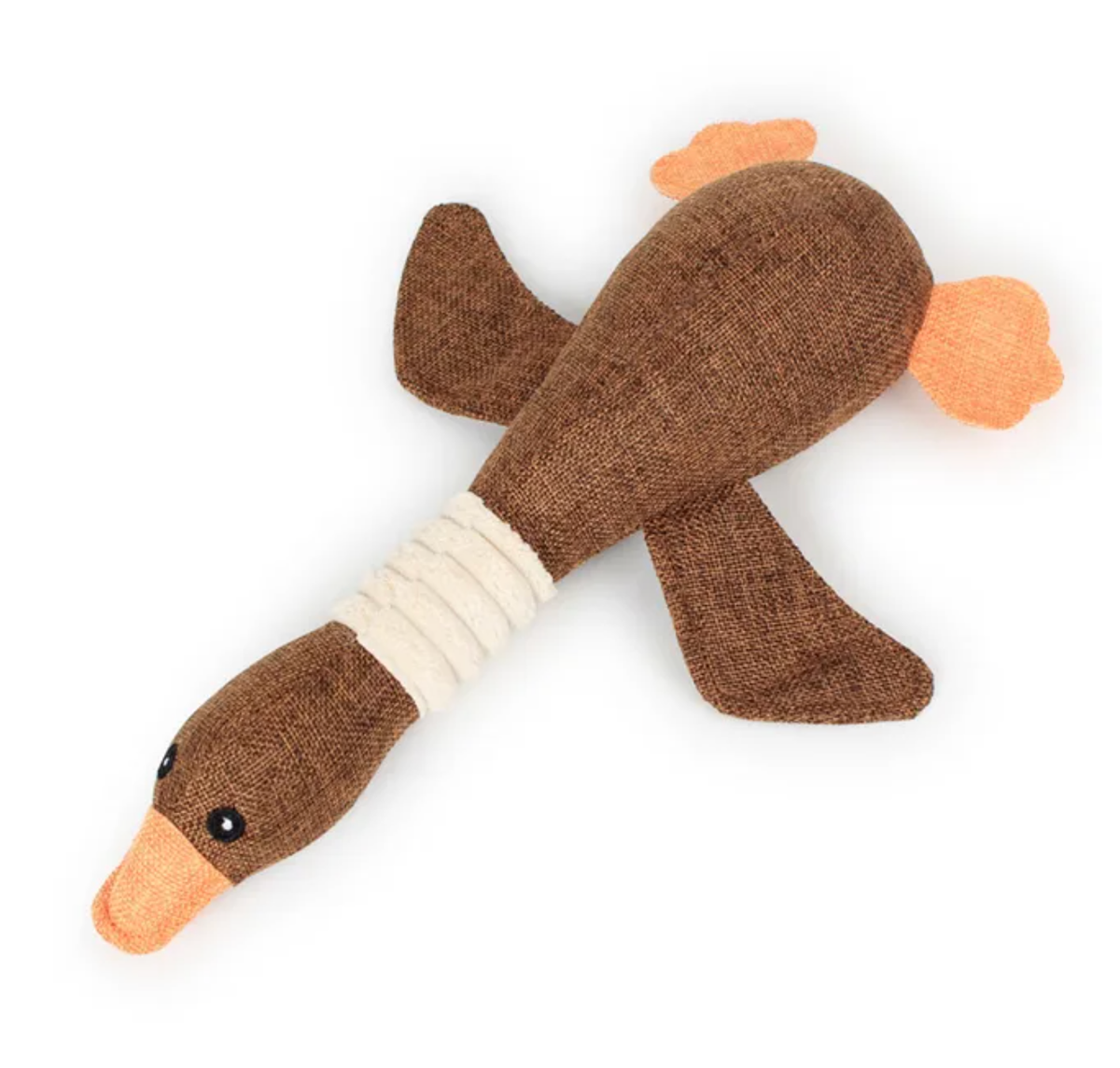 30cm Duck Design Squeaky Dog Chew Toy: Brown
