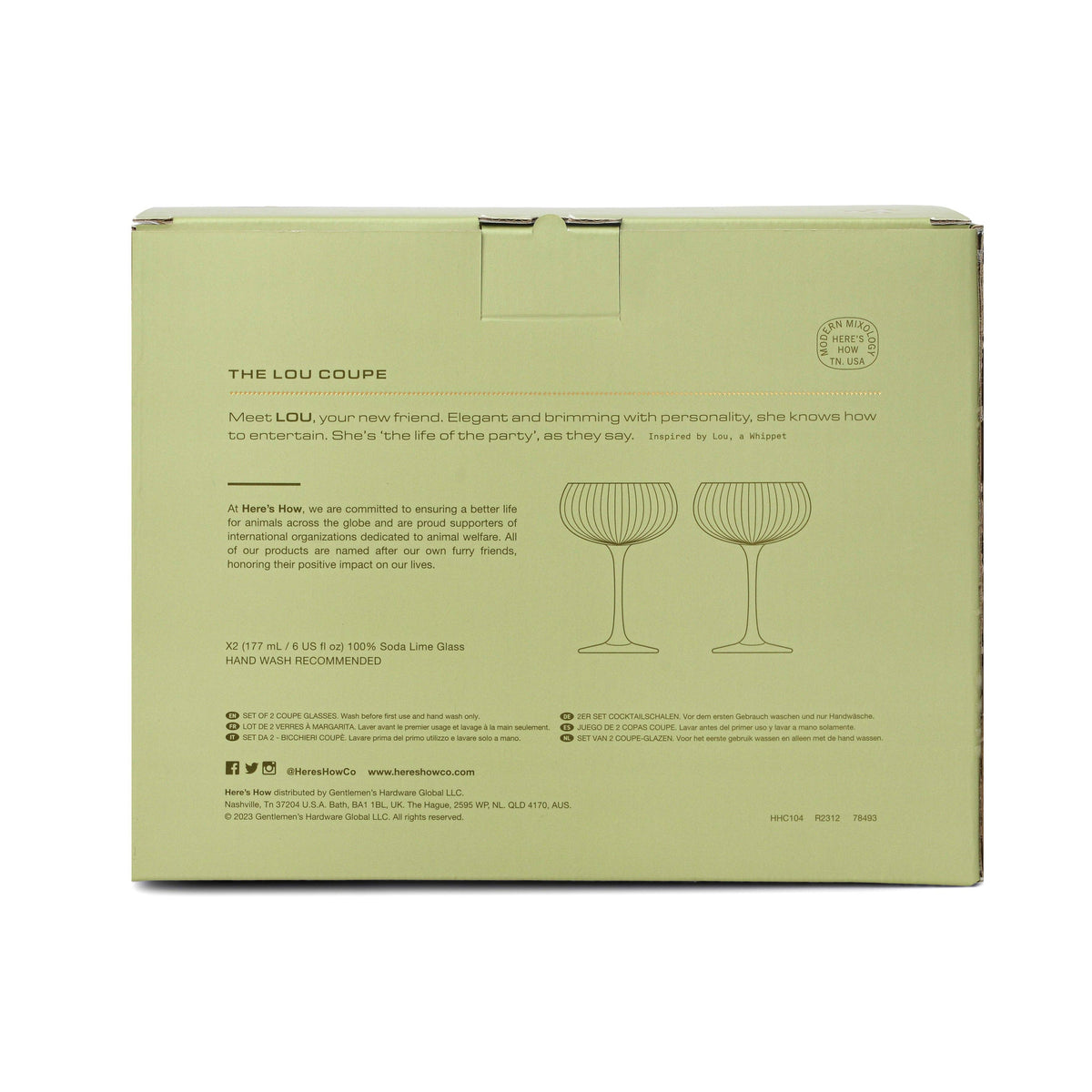 Here&#39;s How The Lou Coupe Glass - Set of 2 Olive