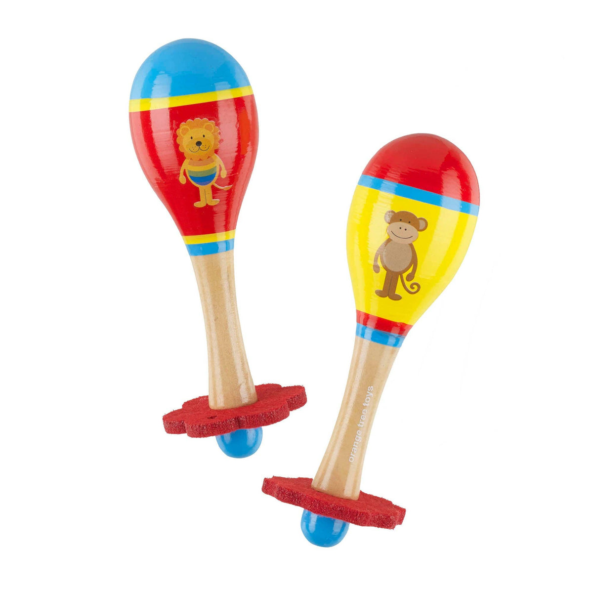 Lion & Monkey Wooden Maraca Set