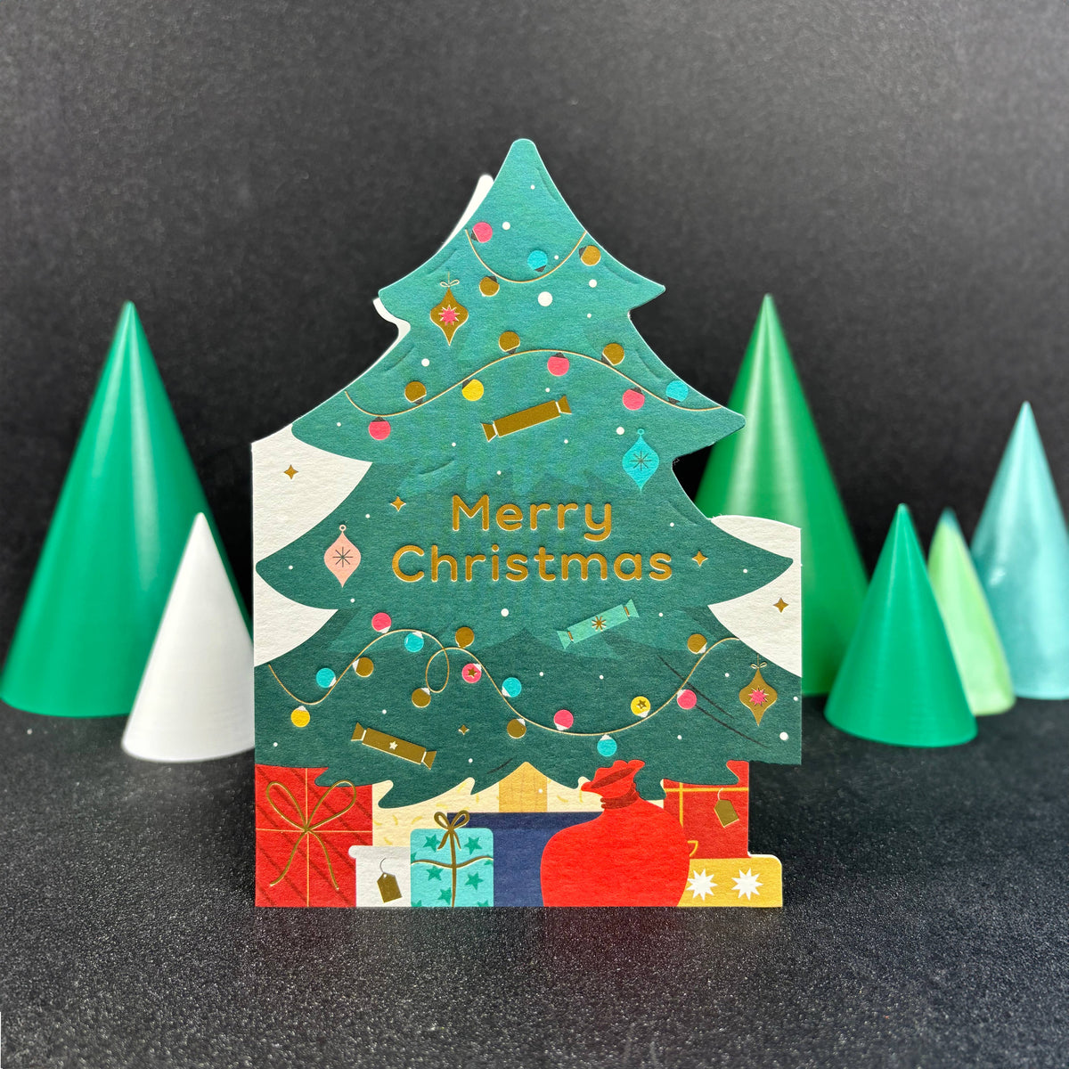 Tree Die Cut Christmas card