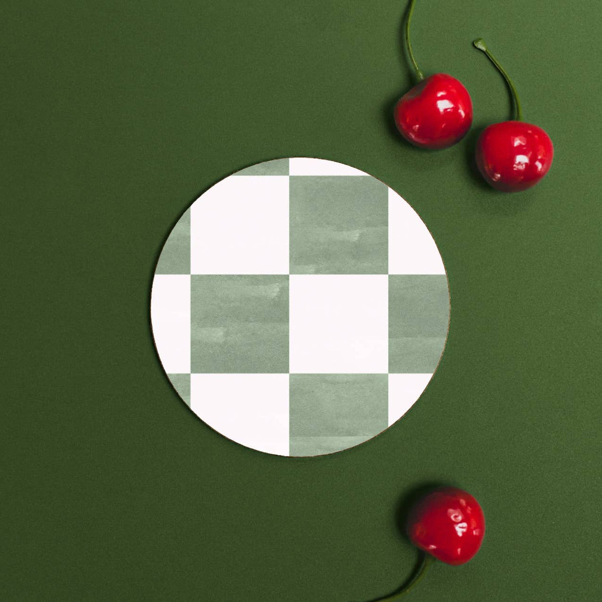 Matcha (Checkerboard) Round Coaster