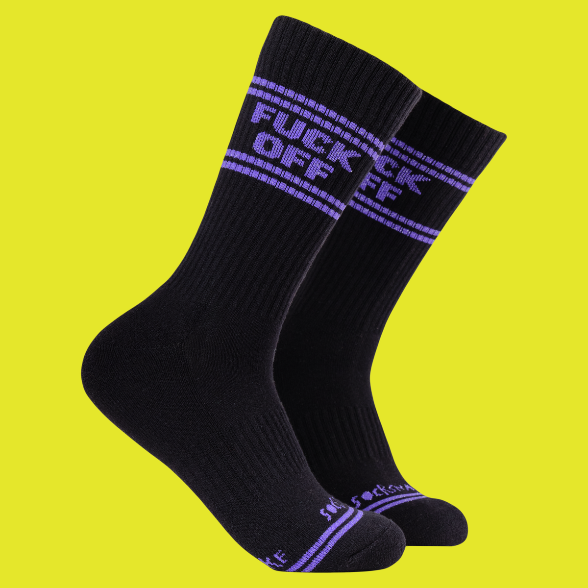Sweary Sport Socks - Fuck Off: WHITE/BLACK / ONE SIZE (UK 5-11 / EU 38-45 / US 7-12)