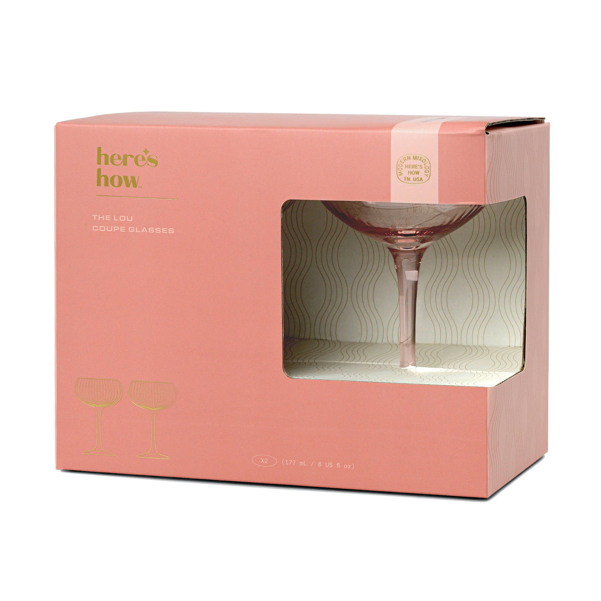 Here's How "The Lou" Coupe Glass - Set of 2 Blush