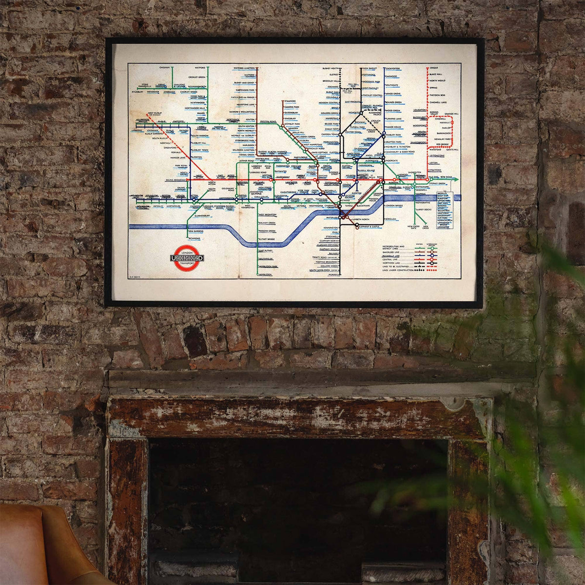 1947 London Underground Map: Matte / 11 ¾ x 15 ¾ in | 30x40 cm