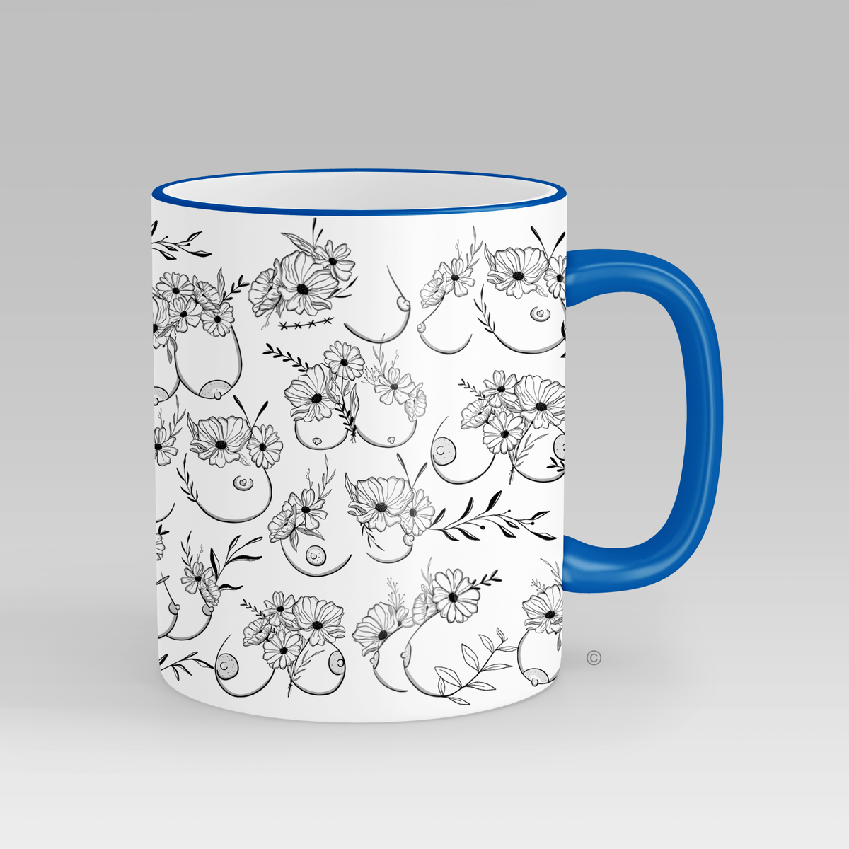 Floral Boob Mug: Pink