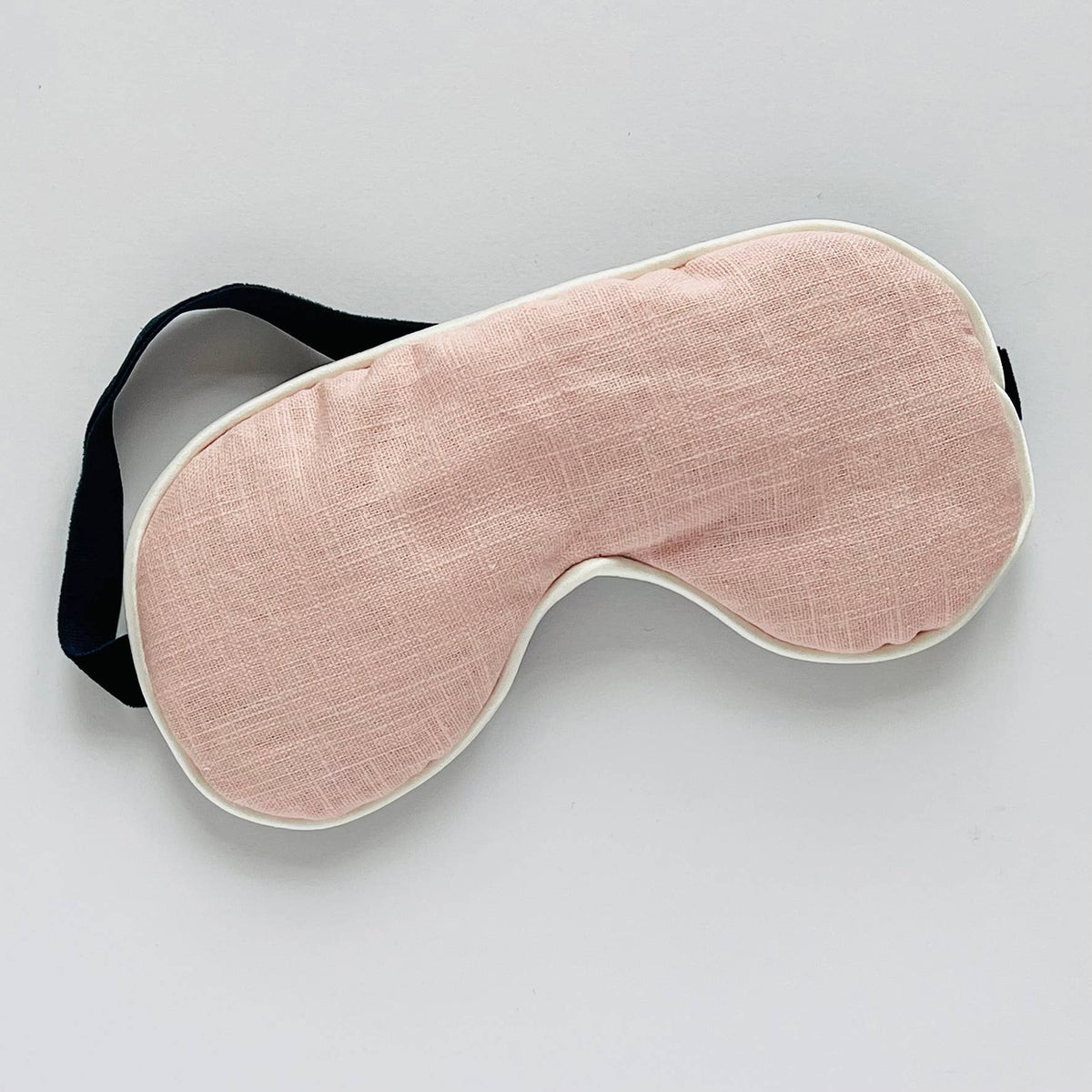 Slogan Linen Eyemasks: Pink Linen / Red / HIDING FROM THE SHIT SHOW