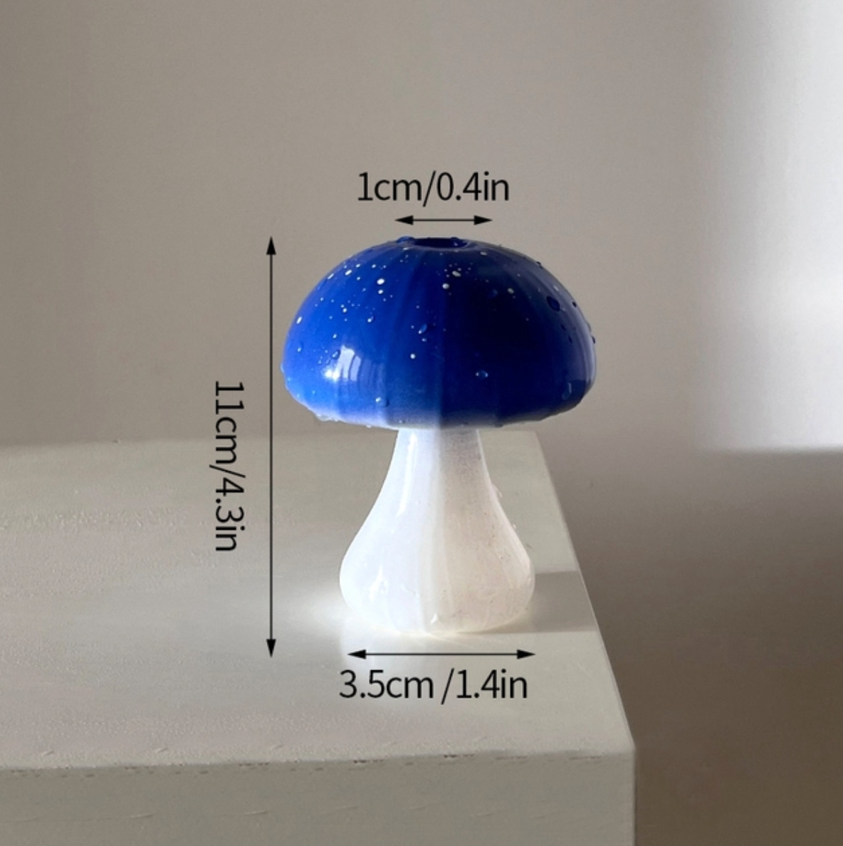 Mini Glass Mushroom Bud Vase: Red